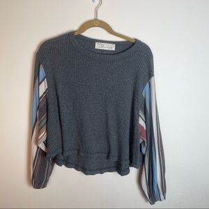 Vintage Havana Waffle Lantern Long Sleeve Top Size S